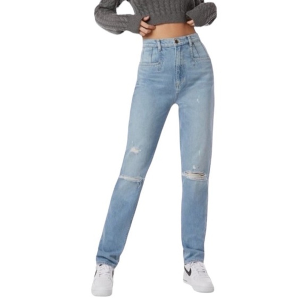 Favorite Daughter High-Rise Light Blue Distressed Jeans size 28